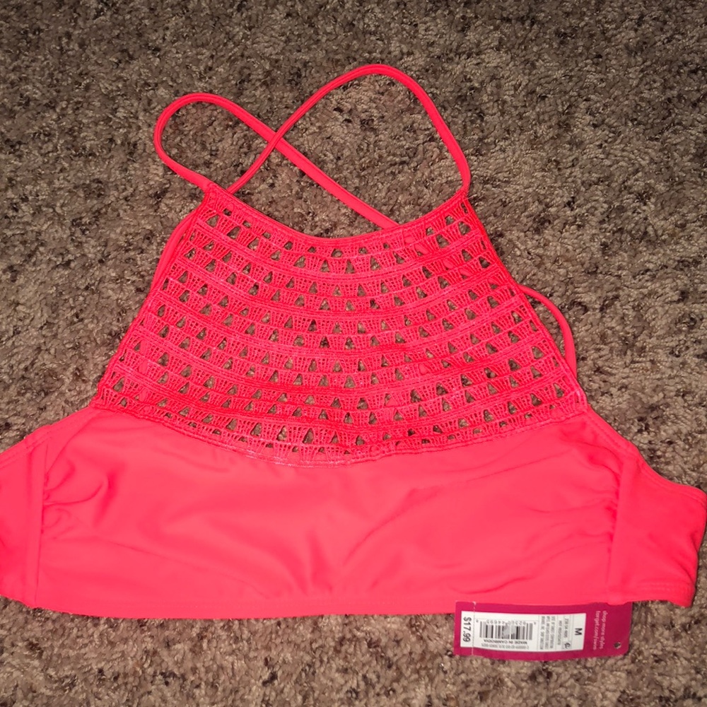 neon pink bikini top